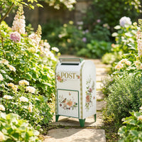 Freestanding Mailbox with Legs Vintage-Style Decorative Mailbox with Stand Upright Post Box for Garden, Porch, Patio