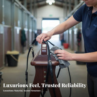 Adjustable Breastgirth Championship Grade Leather Horse Chest Strap 3-Point Horse Breastplate Stainless Steel Fittings