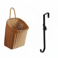 Ventilated Woven Garlic storage Breathable Woven Produce holder Rustic Design on the vertical container Space-Saving for Home Organizers, Decor lovers, Pantry, Entryway, Bathroom