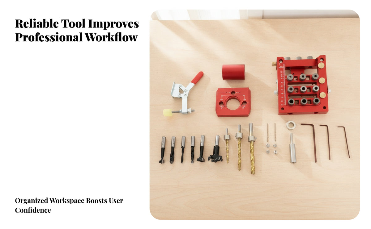 Precision Hinge Jig | Adjustable Side, Engraved Measurement measurements, Hinge Positioning Jig, for carpentry Projects