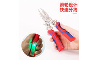 Replaceable Blade Folding Electrician Pliers Textured Grip Voltage Tester Pliers Compact Foldable Wire Stripper Portable for Electricians