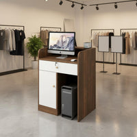 Multi-Purpose Modern Checkout Counter With Storage Checkout Desk Long-Lasting Compact Currency Ier Stand Easy Assembly for Retailers, Receptionists, Business Owners, Retail Shop S, Boutiques, Salons, Cafes
