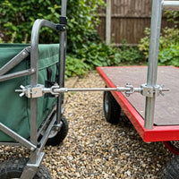 Cart Connector Rod Heavy-Duty Rod with Clamps Straight Hardware for Makers, Garden Carts
