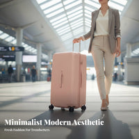 Rigid Luggage Large Capacity Rolling Trolley Case Combination Lock Ribbed Travel Bag for Trip Ers, Vacation, Airport, Weekend Getaway