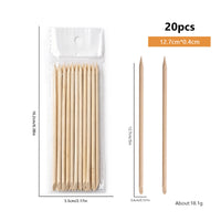 20 Pieces Wooden Manicure Stick Natural Orange Tree Wood Stick Wooden Cuticle Pusher Sturdy Tool Long-Lasting for Manicurists