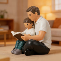 Decorative Family Figurine Glossy Cartoon Ornament Painted Resin Statue Detailed for Families, Shelf, Desk, Bedside Table