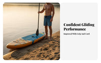 Inflatable Upright Paddle Board Stable and Sturdy PVC Paddleboard Inflatable Stand-up Paddleboard Board Kit Lightweight Portable