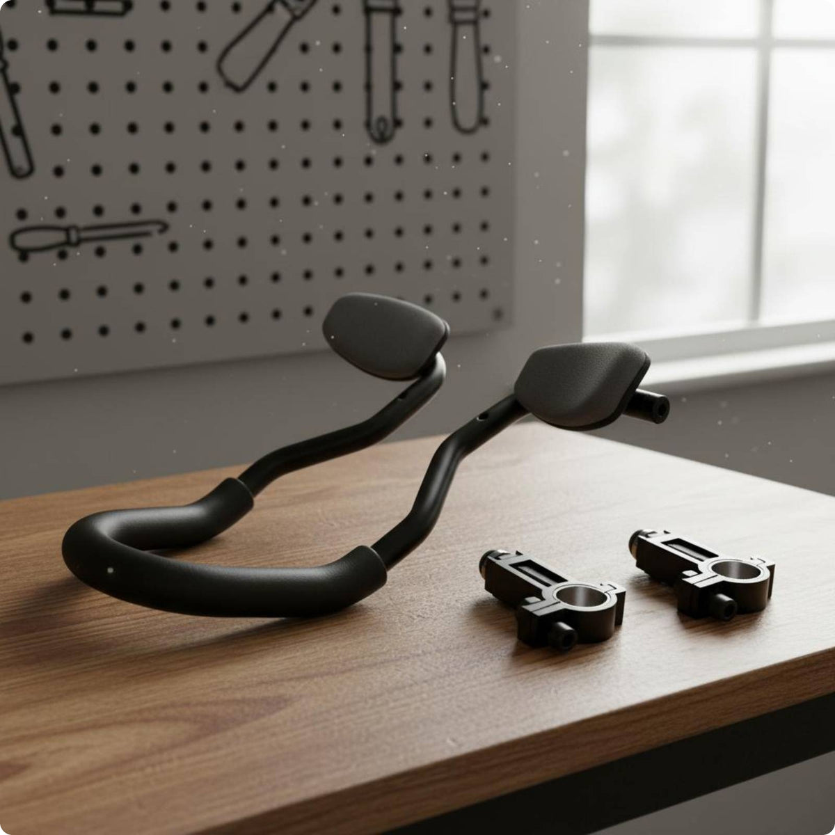 Aluminum Alloy Aero Handles Sponge Padding Padded Handlebar Rest Curved Time Trial Rest Bar Black
