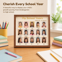Photo Frame for Grandparents, 15 Panel Multi Photo Frame, Modern Minimalist Handmade Wood Picture Frame, Freestanding Table Top Display