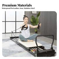 Pilates Core Bed Space Saving Foldable Pilates Reformer Easy Storage Home Exercise Reformer for Beginners, Women