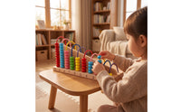 Wooden Abacus Educational Counting Frame Hands-on Abacus with Wire Rows for Preschoolers, Young Children, Homeschool, Classroom