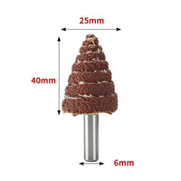 50 Pieces Sandpaper Bits Polishing Conical Grinding Head with 6 Mm Shank Smooth Conical Sanding Cone with Shank for Craftsmen, Metalworking