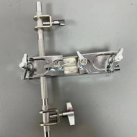 Metal Cowbell Clamp Knurled Cowbell Bracket Silver-Toned Drum Mounting Bracket Stable for Drummers, Percussionists, Live Stage, Rehearsal Areas