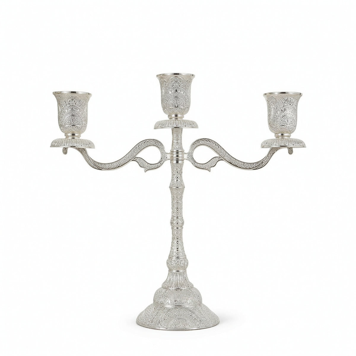 Pedestal Candle Holder Ornate Tabletop Candle Holder Metal Candlestick Cutout Decor Decorative for Decorators, Dinner Table