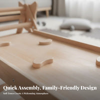 3 Pieces Wooden Climbing Playset Solid Wood Construction Child-Centered Climbing Playset Multi-Functional Child-Centered Climber Set for Indoor, Home