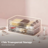 Clear Makeup Case with Drawers dirtproof Cosmetic Organizer Transparent Design