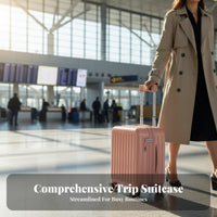 360-Degree Wheels Front-Opening Carry-on Combination Lock Trolley Case Lightweight Wheeled Luggage Airline Approved for Frequent Flyers, Vacationers, Business Professionals, Airport, Vacations, Short Getaway Getaways, Train Journeys