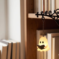 Bookshelf Lantern with Bracket Halloween-Themed Ghost Bookshelf Lantern for Book Lovers, Reading Nook, Bedroom
