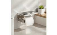 Wall-Mounted Bathroom Tissue Holder with Shelf Space-Saving Bathroom Tissue Holder with Shelf Bathroom Accessory