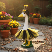 Reusable Bee-Themed Goose Outfit Easy to Install Bee Themed Goose Outfit Black and Yellow Outdoor Decor Weather-Resistant for Garden