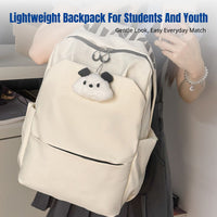 Minimalist Urban Backpack, Lightweight Nylon School Bag, Korean Style, Water-Resistant, Large Capacity, Unisex, for Students