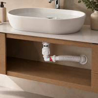 Basin Drain Pipe Kit with Telescopic Hose for Sinks and Laundry Tubs