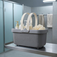 Perforated Bath Basket Arched Handles Portable Washroom Basket Ventilated Handle Storage Tote