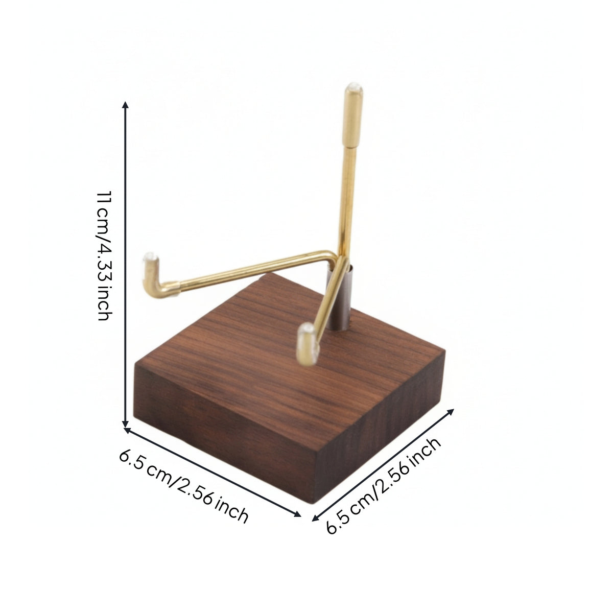 Mineral Sample Display Stand Open Design Crystal Display Stand Dark Timber Grain