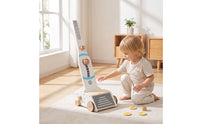 Toy Vacuum Cleaning Machine Interactive Wooden Toy Vacuum Child-Sized for Young Children, Daycare