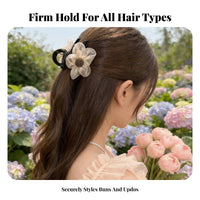 Floral Hair Claw Elegant Design Rhinestone Floral Hair Accessory Versatile Styling Flower Hair Clasp for Women, Girls, Daily Use, Holidays, Festivals