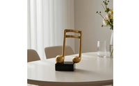 Gold Music Note Statue Golden Musical Note Statue Shiny Musical Symbol Decoration Streamlined for Musicians, Living Room, Office, TV Cabinet, Bookshelf
