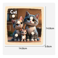 3D Wooden Knob Puzzle Cartoon Wooden Puzzle with Pegs Compact Toy Lightweight for Children, Classroom