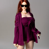Dress Set with Coat Fashionable Dress with Coat Elegant Apparel for Collectors, Hobbyists