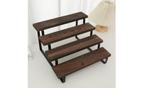 Desktop Storage Rack 4-Tier Stepped Display Rack Tiered Display Stand Metal Shelving Unit Slimline for Bakers, Countertop