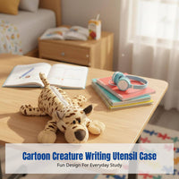 Cute Plush Animal Pencil Case, Cartoon Monkey, Kids Stationery Box, Student Storage Bag, Soft Touch, Ins Style