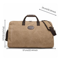 Canvas Travel Bag Heavy-Duty Canvas Holdall with Shoulder Strap Structured Travel Duffel Bag for Commuters