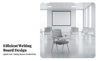 Foldable Design Tablet Arm Chair Flip-up Writing Surface Conference Seating Space-Saving Office Furniture Ergonomic Backrest for Students, Trainees, Event Attendees, Training Room, Classroom, Lecture Hall, Reception Area