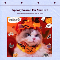 Halloween Cat Costume, Pet Pumpkin Cosplay Hat