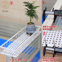 办公桌隔板免钉挂架办公室桌面多肉植物花架隔断收纳盆栽架置物架 办公桌隔板宽度4.5厘米长60宽15【内宽13】高6cm白