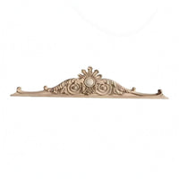 Scrolling Leaf Detail Carved Wood Applique Unfinished Vintage Floral Applique Unpainted Floral Wood Ornament Classic Style for Cabinet Tops, Door Headers, Decorative Woodwork