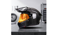 Lightweight Carbon Fiber Helmet | Aerodynamic, Helmet with Peak Visor, for Motorcycling