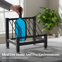 Metal Pickleball Display Rack Slotted Pickleball Paddle Rack Compact Tabletop Paddle Stand Upright for Counter, Desk