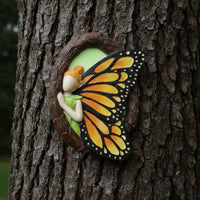 Outdoor Use Resin Fairy Tree Hanging Easy to Hang Butterfly Fairy Ornament Vivid Colors Night Glowing Tree Plaque Lightweight for Yard