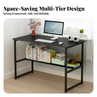 Minimalist Design Simple Computer Desk Space Saving Computer Desk Easy Assembly Student Study Table Sturdy Structure for Students, Adults, Writers, Bedroom, Apartment, Dorm Room