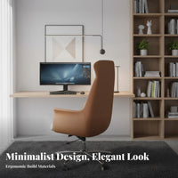 Ergonomic Design High-Back Rolling Armchair Height Adjustable Upholstered Executive Chair Thick Cushion Office Furniture Padded Armrests for Executives, Students, Conference Room