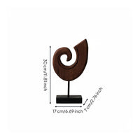Rustic Minimalist Sculpture Hand-Finished Details Meditative Table Statue Elegant Design Abstract Sculpture for Guesthouse, Hotel Reception Area