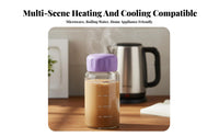Leakproof Borosilicate Glass Water Bottle High Temperature Resistant Graduated Glass Bottle with Lid Leak Proof for Students, School, Travel