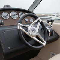 Foam Alloy Stainless Boat Steering Wheel Speedboat Steering Wheel Polished Surface Easy to Operate