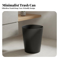 Wood Lid Trash Can Large Capacity Cylindrical Wood Trim Trash Bin Round Minimalist Waste Basket Versatile Small Waste Basket