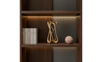 Abstract Sculpture with Curved Loop Modern Tabletop Sculpture with Curved Loop Textured Tabletop Ornament for Bookshelf